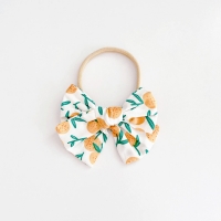 Baby Headband Bow Orange Seamless (BHB8739)